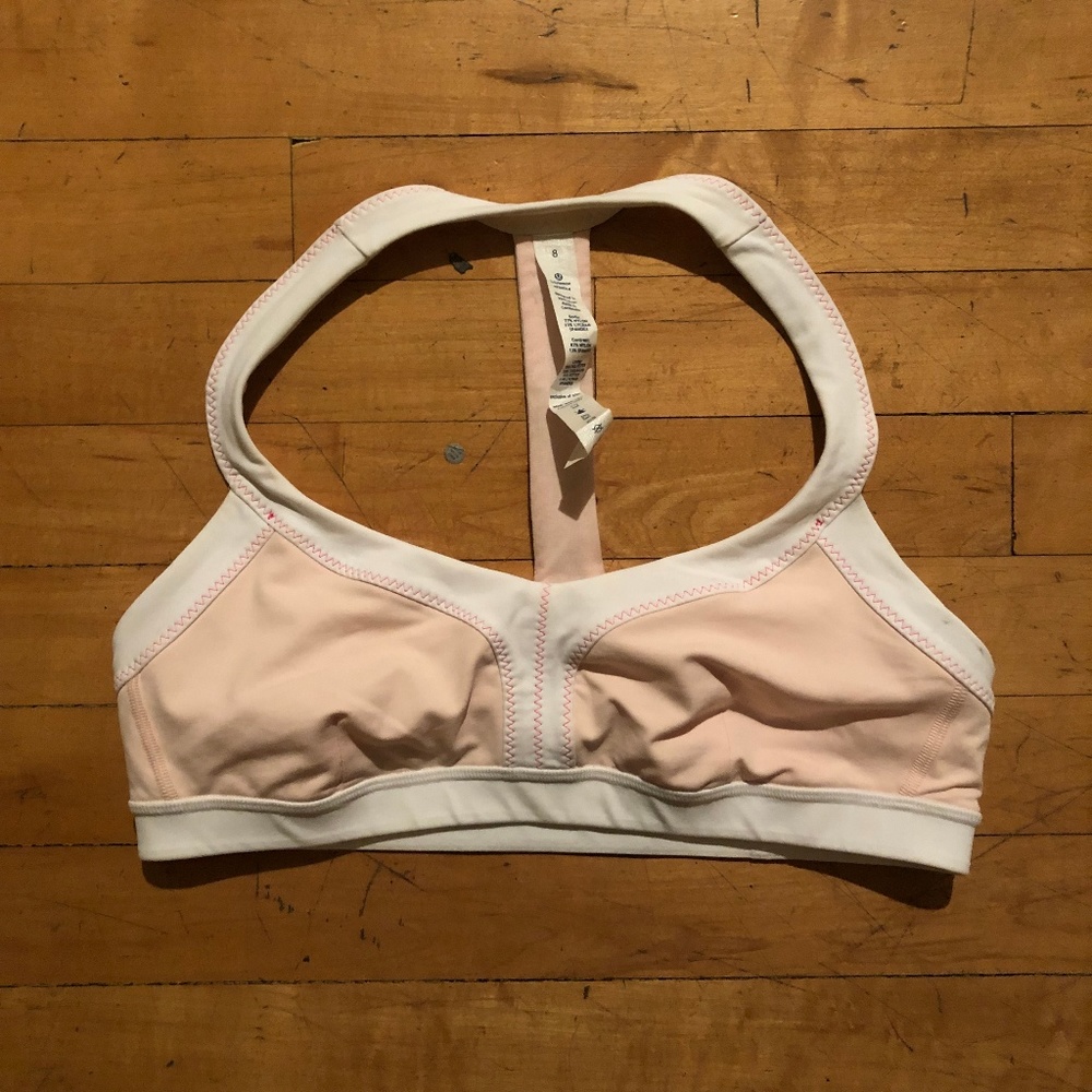 LULULEMON - NWOT Sprint Bra - Pink & White - Picture 3 of 4
